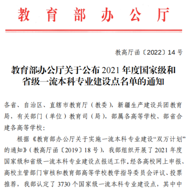 <b>喜报！西安明德理工学院一专业获批省级一流本科专业建设点</b>