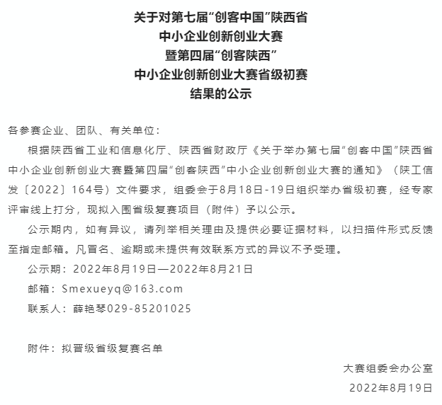 <b>咸阳市10+1个项目入围这个省级复赛</b>