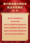 <b>陕西省6个单位被命名为第六批“全国公安机关执法示范单位”</b>
