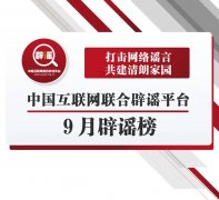<b>打击网络谣言 共建清朗家园 中国互联网联合辟谣平台9月辟谣榜</b>