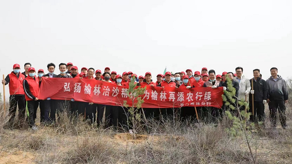 <b>农业银行榆林分行开展义务植树活动</b>