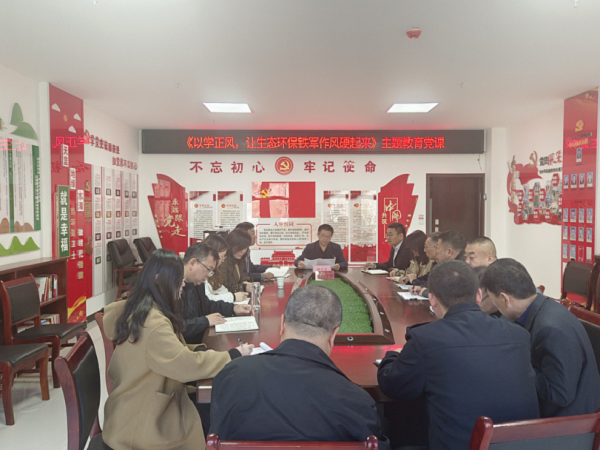 <b>延安市生态环境局副局长黄宇杰为安塞分局党员干部讲授专题党课     </b>