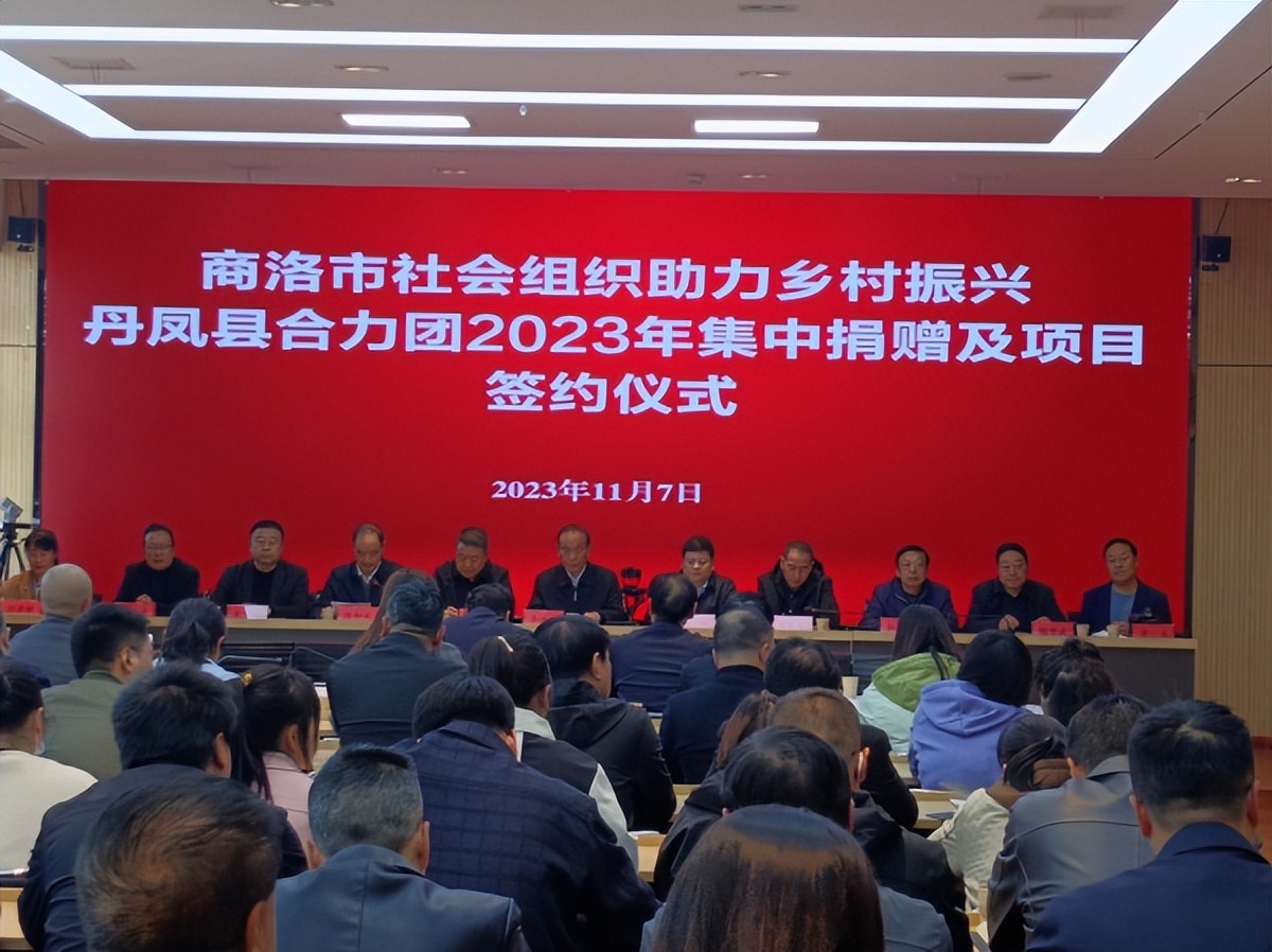 <b>商洛市社会组织丹凤合力团助力乡村振兴集中捐赠及项目签约仪式举行</b>
