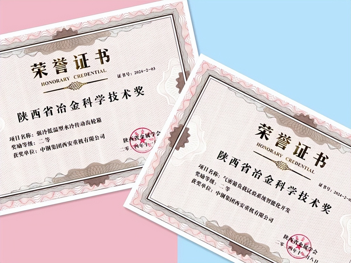 <b>中钢西重两项高炉设备技术荣获陕西省冶金科学技术二等奖</b>