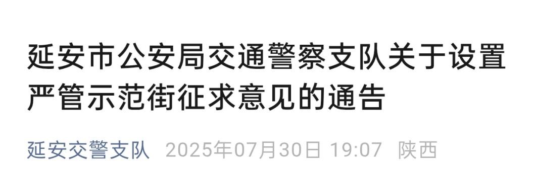 <b>延安拟新增严管示范街 违法停车将面临催挪、拖移等处置</b>