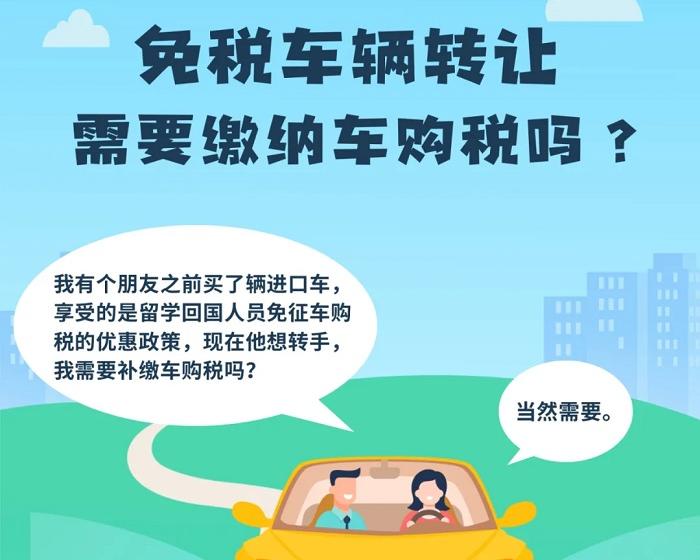 <b>免税车辆转让，需要缴纳车购税吗？一图了解→</b>