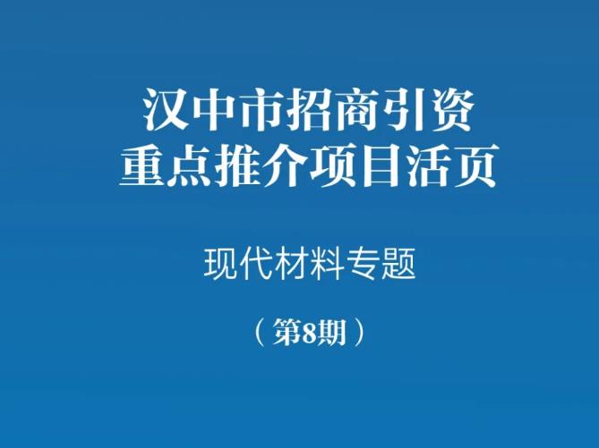 汉中市招商引资重点推介项目活页（第八期）