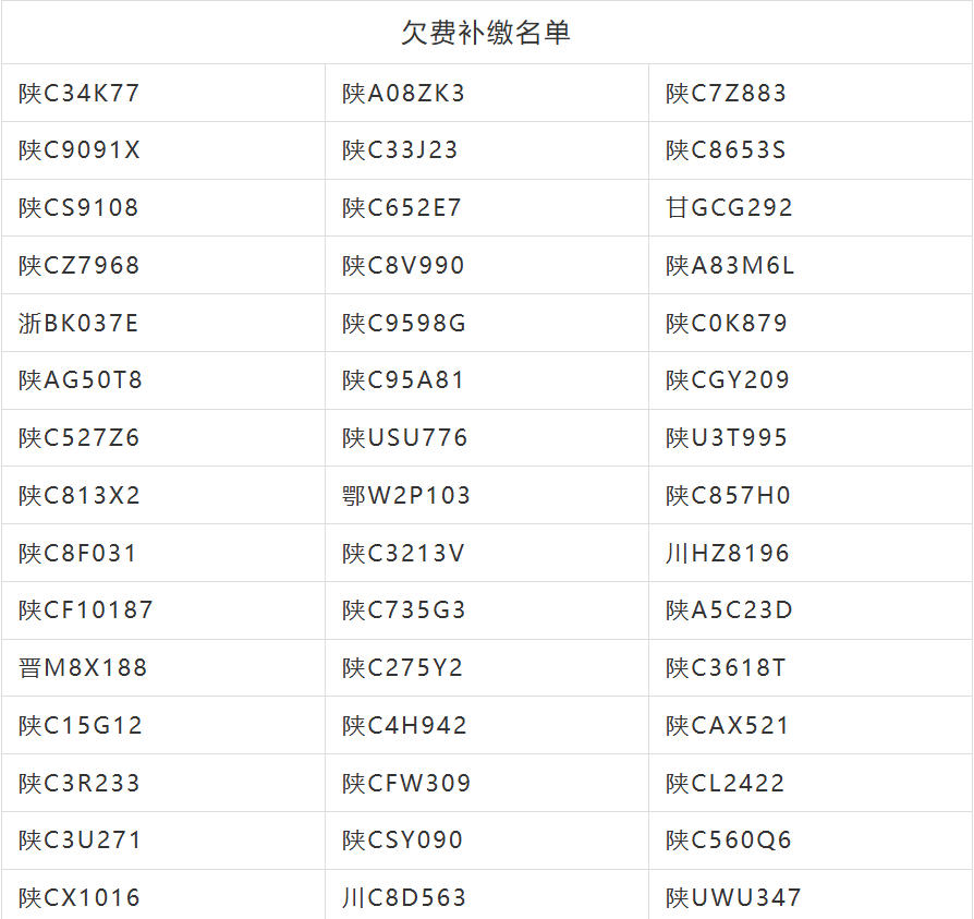 <b>宝鸡智慧停车曝光近百个欠费车牌</b>